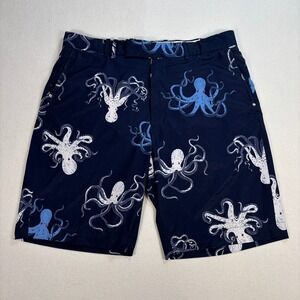 RLX Ralph Lauren Shorts Men's 35x10 Navy Octopus Billy Horschel Stretch Golf‎